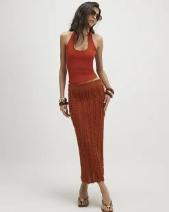 Orange Halter Neck Tank Top