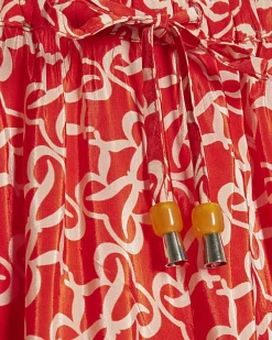 Orange Monogram Print Beach Trousers