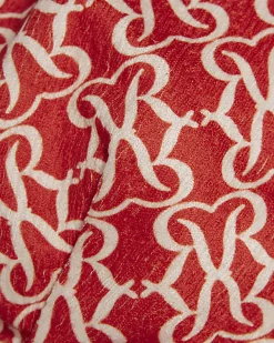 Orange Monogram Print Bikini Top