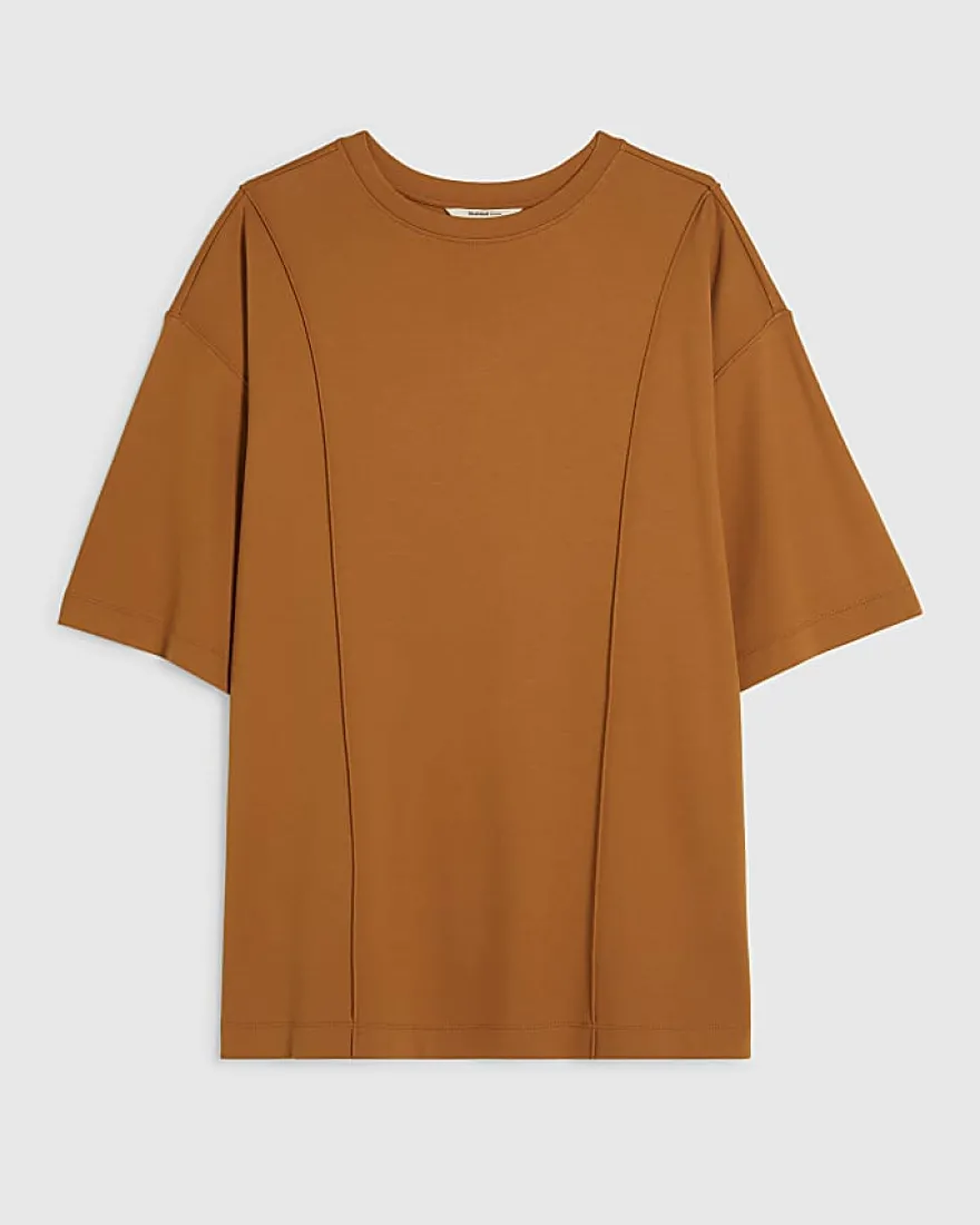 Orange Oversized Seam Front T-Shirt