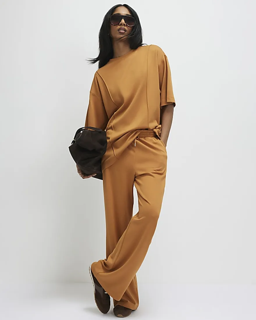 Orange Oversized Seam Front T-Shirt
