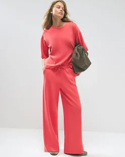 Orange Premium Drawstring Wide Leg Joggers