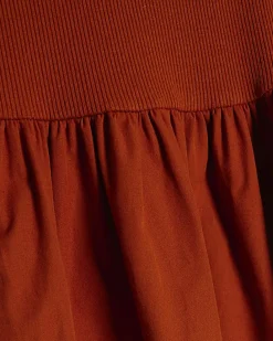 Orange Sleeveless Whipstitch Maxi Dress