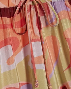 Orange Swirl Print Beach Trousers