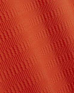 Orange Textured Sleeveless Polo Maxi Dress