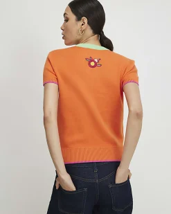 Orange Toucan Knitted T-Shirt