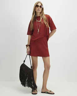 Orange T-Shirt And Skort Set