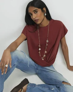 Orange Twist Front T-Shirt