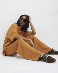 Orange Wide Leg Joggers