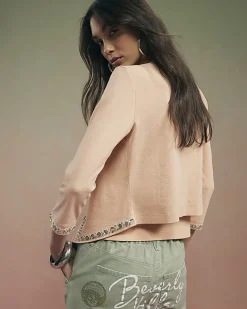 Orange Year Zero Embellished Trim Cardigan