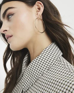 Pack of 3 Gold Mixed Hoop Earrings