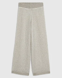 Petite Beige Striped Knitted Trousers