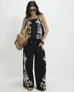 Petite Black Craft Stitch Tank Top