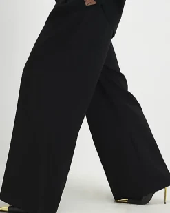 Petite Black Wide Leg Trousers