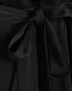 Petite Black Wrap Front Mini Dress