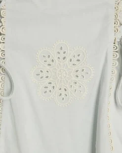 Petite Blue Broderie Daisy Mini Dress