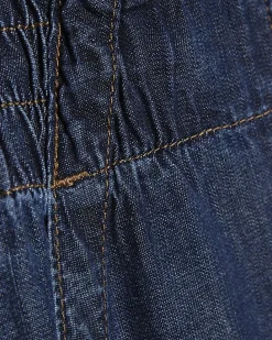 Petite Blue Pull On Wide Leg Jeans