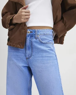 Petite Blue Relaxed Straight Leg Jeans
