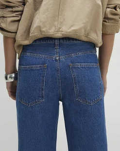 Petite Blue Relaxed Straight Leg Jeans