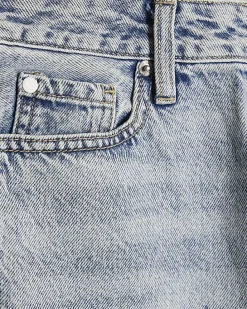 Petite Blue Relaxed Straight Leg Ripped Jeans