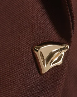 Petite Brown Cap Sleeve Twill Waistcoat