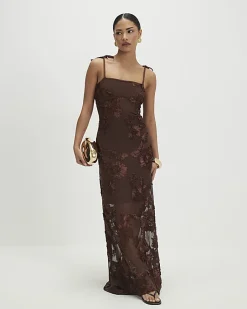 Petite Brown Cornelli Maxi Dress