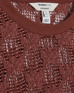 Petite Brown Crochet Lace Top