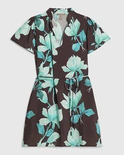 Petite Brown Floral Mini Dress