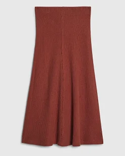 Petite Brown Textured Full Skirt