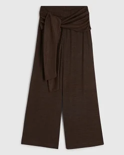 Petite Brown Tie Waist Trousers