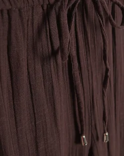 Petite Brown Whipstitch Trousers