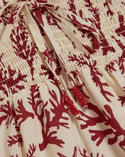 Petite Cream Coral Print Mini Dress