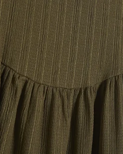 Petite Khaki Textured Midi Dress
