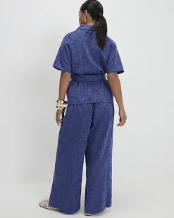 Petite Navy Cotton Joggers