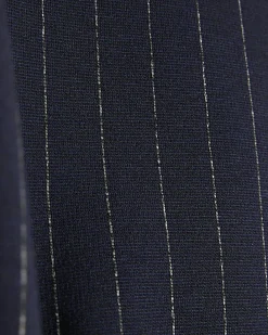 Petite Navy Pinstripe Tie Side Balloon Top