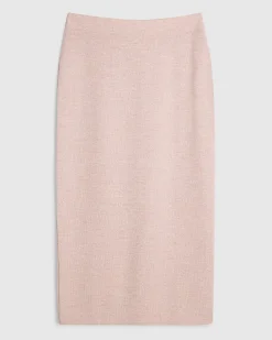 Petite Pink Metallic Midi Skirt