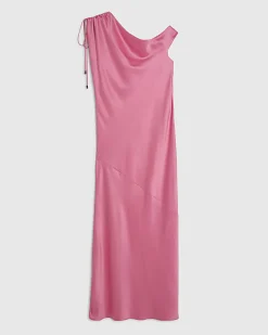 Petite Pink One Shoulder Maxi Slip Dress