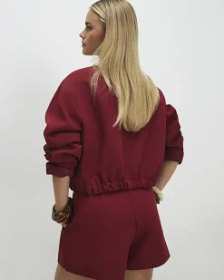 Petite Red Belted Shorts