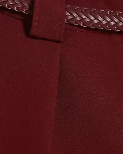 Petite Red Belted Shorts