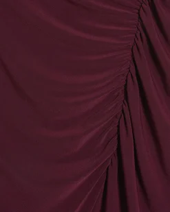 Petite Red Ruched Maxi Dress