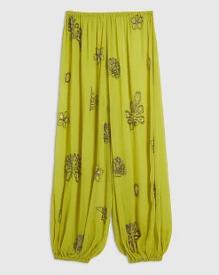 Petite Yellow Embellished Balloon Trousers
