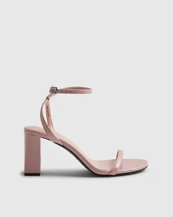 Pink Barely There Heeled Sandals