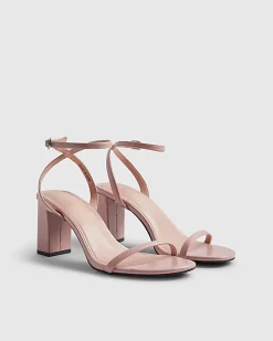 Pink Barely There Heeled Sandals