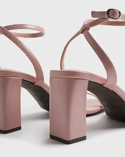 Pink Barely There Heeled Sandals