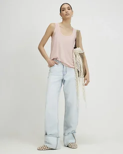 Pink Burnout Tank Top