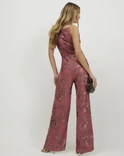 Pink Cornelli Halter Jumpsuit