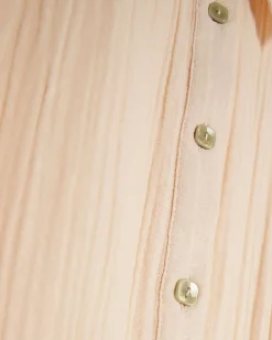 Pink Cotton Belted Mini Shirt Dress