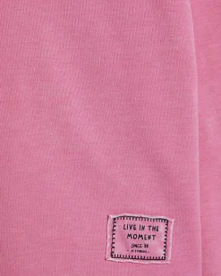 Pink Cotton Blend Burnout Sweatshirt