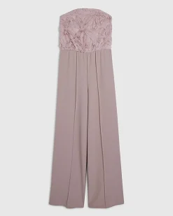 Pink 3D Flower Bandeau Jumpsuit