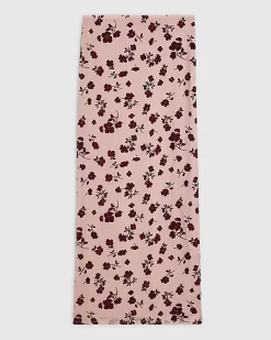 Pink Devore Maxi Skirt